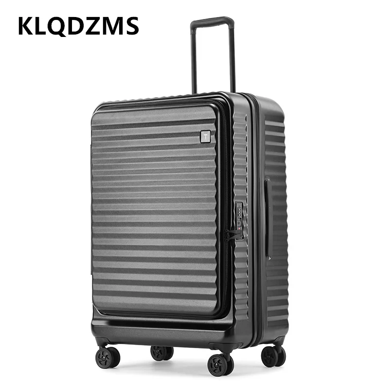Front Opening Laptop Luggage 24 Inch - KLQDZMS 20インチ24インチ28インチ ノートパソコン対応 多機能ラゲージバッグ メンズ フロントオープン