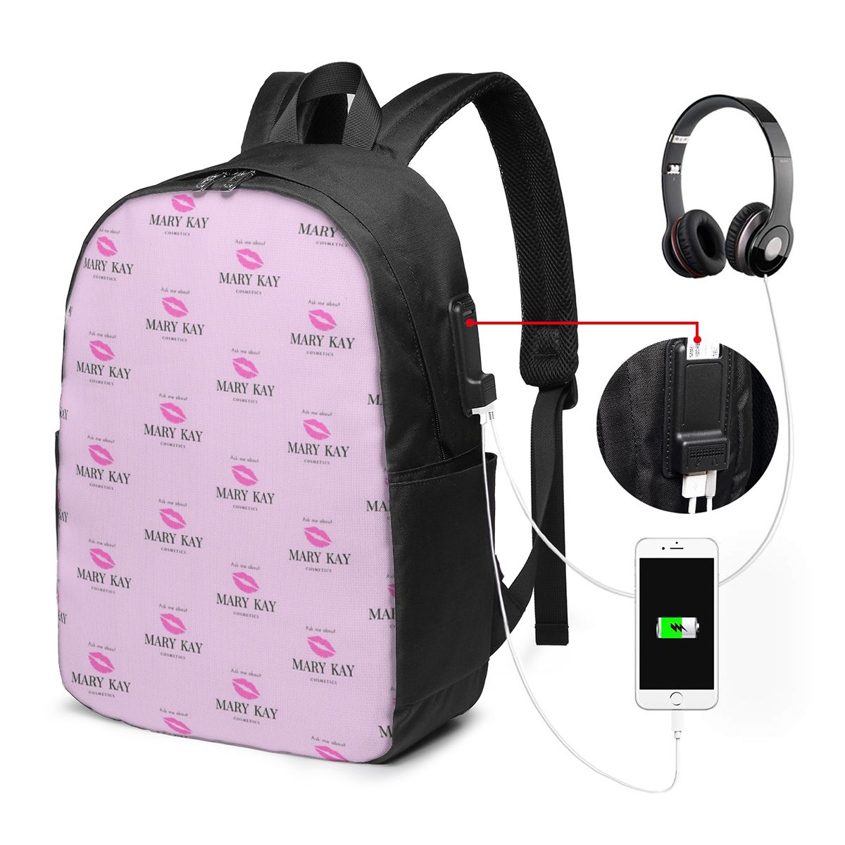 Cosmetic Bags - メアリーケイの化粧品について質問してくださいバックパック旅行用ノートブックバッグコンピュータ大学生用スクールバッグラップトップショルダーバッグ男性用女性用