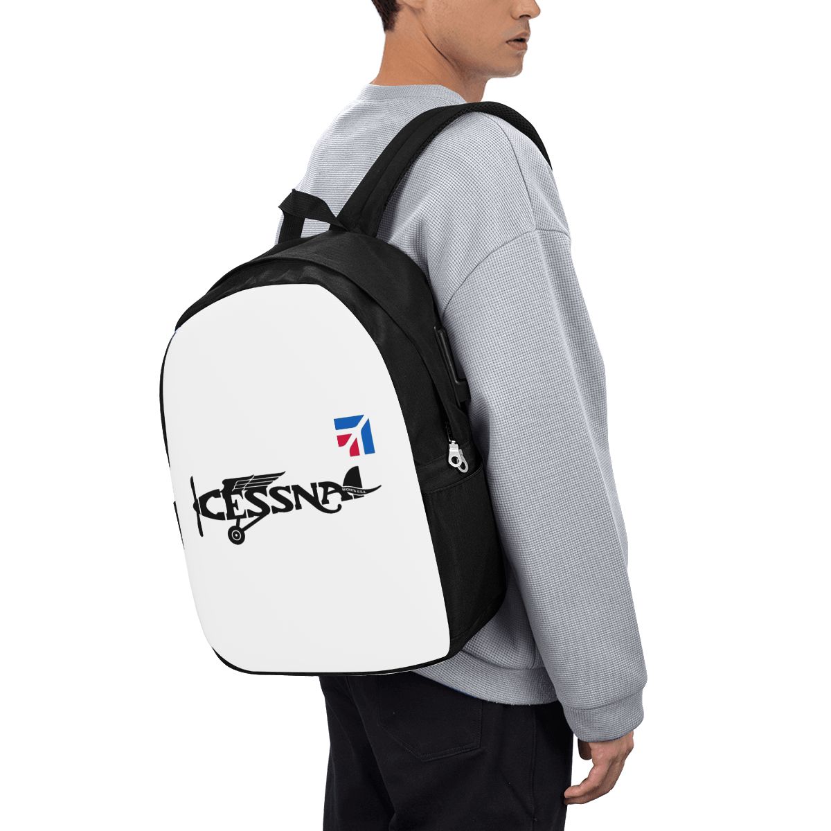 Travel Bags - セスナロゴバックパック旅行ノートブックバッグコンピュータ大学生スクールバッグラップトップショルダーバッグ男性女性用
