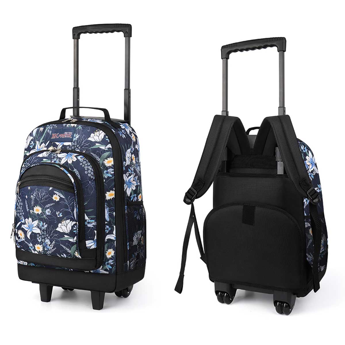 Foldable Rolling Luggage Bag - 大人用ローリングバックパック、ホイール付き大容量バックパック、トロリースーツケース、ホイール付きバッグ、ラップトップバッグ、20インチ