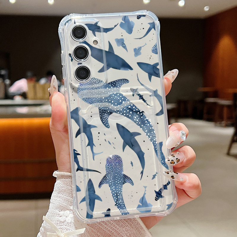 Wallets - サメクジラ柄スマホケース Samsung Galaxy A56 A16 A55