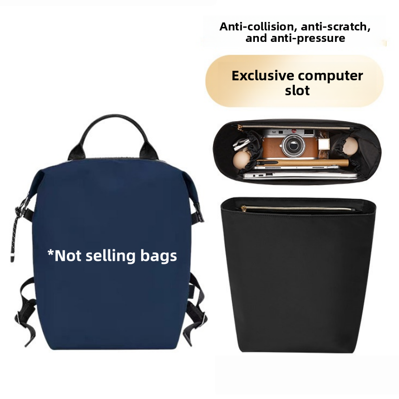 Handbags - バッグオーガナイザーインサート ロングシャン エナジーバックパック対応 ナイロン製ラップトップバッグシェイパー サポートインナーストレージライナー ハンドバッグ仕切りプロテクター