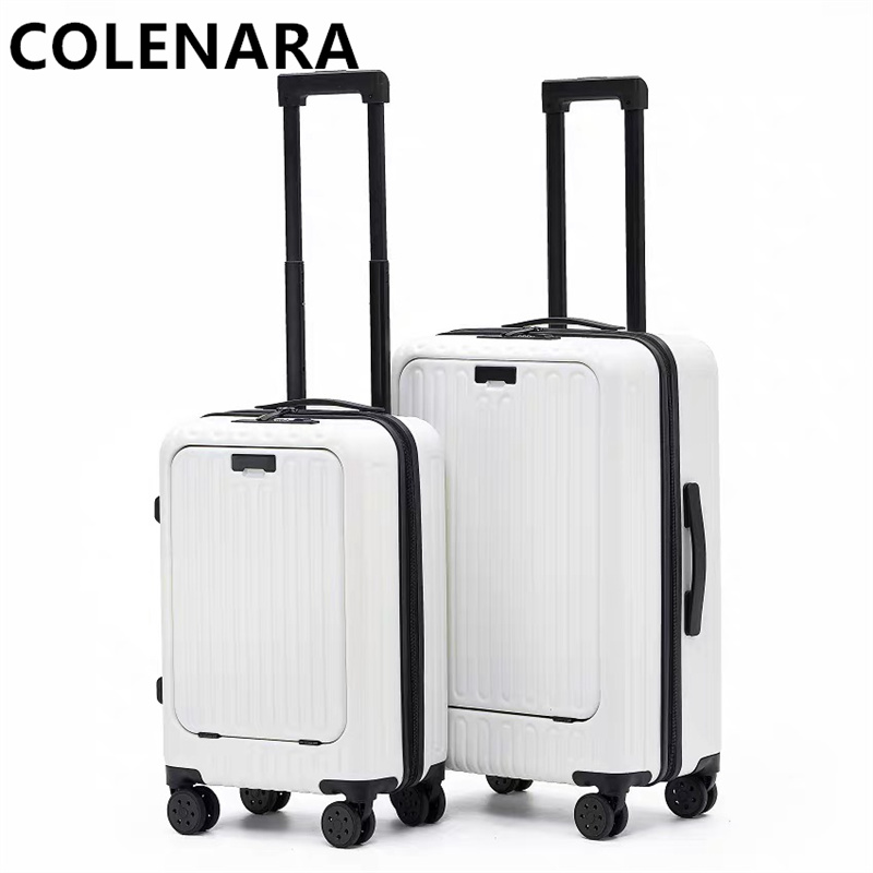 Front Opening Laptop Luggage 24 Inch - COLENARA 20インチ24インチ26インチ多機能キャビンラゲージ充電機能付きフロントオープン搭乗ケーススーツケースラップトップトロリーケース