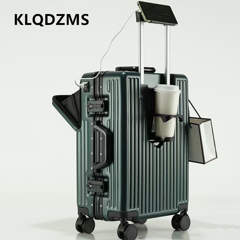 Front Opening Laptop Luggage 24 Inch - KLQDZMS 多機能スーツケース フロントオープニング搭乗ケース ラップトップトロリーケース 20インチ24インチ26インチ充電キャビン荷物