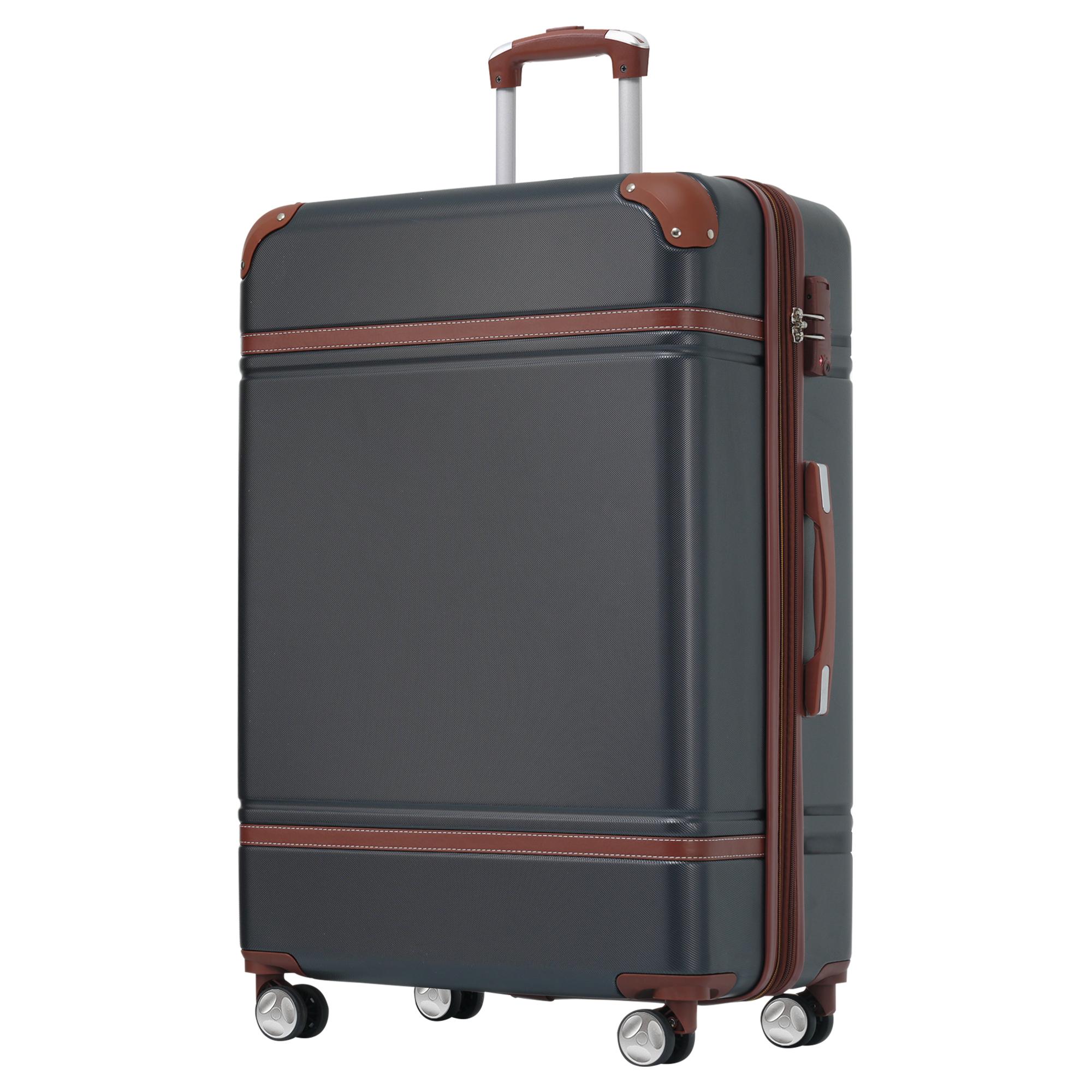 Expandable Hard Shell Luggage Set - 28インチ拡張可能なハードシェルラゲージセット ABSスピナーホイール TSAロック付きトラベルダッフルバッグ ブラックホワイト