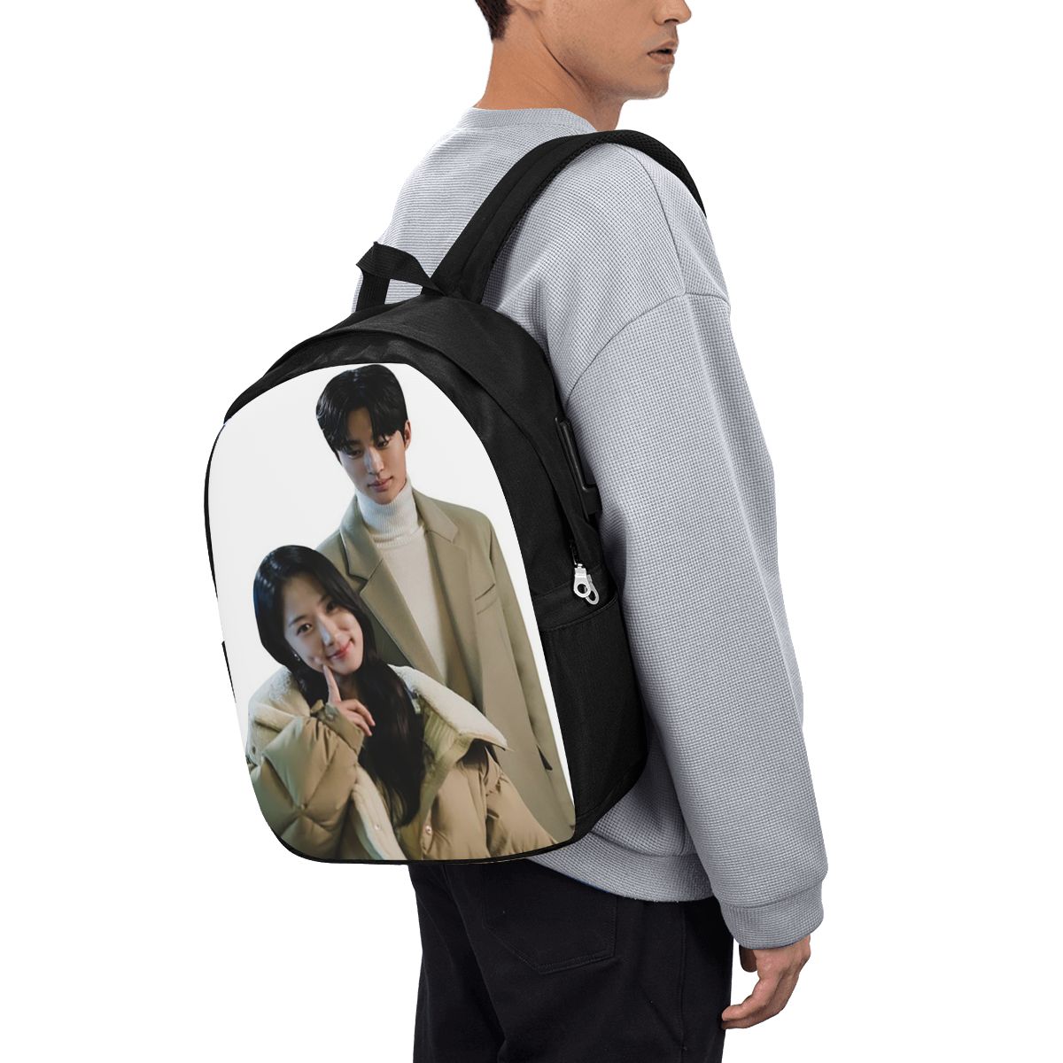 Travel Bags - 素敵なランナー Kdrama ファンアートバックパック旅行ノートブックバッグコンピュータ大学生スクールバッグラップトップショルダーバッグ男性女性用