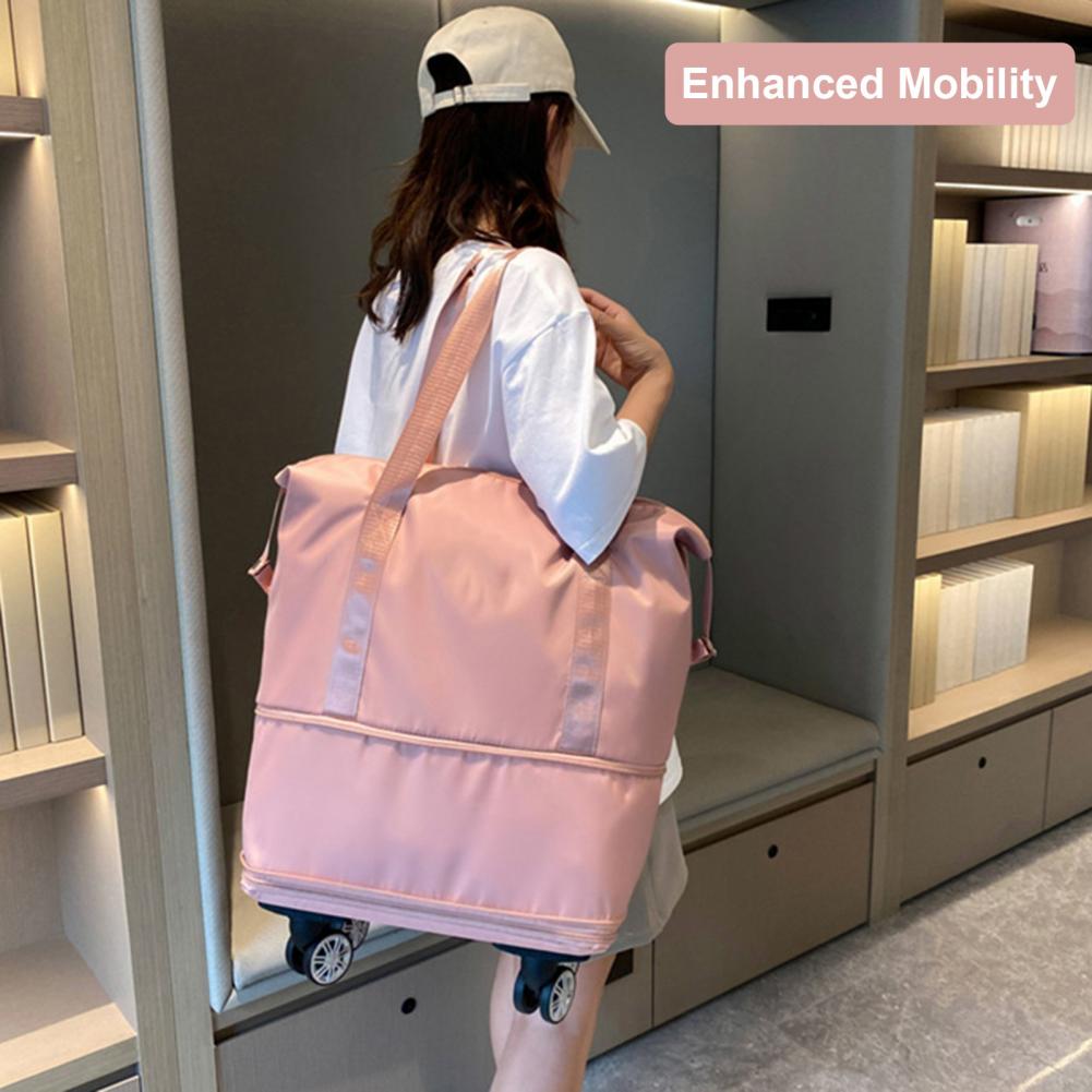 拡張可能なトラベルバッグ、拡張可能なホイール付きローリングダ - Foldable Rolling Luggage Bag のレビューと価格