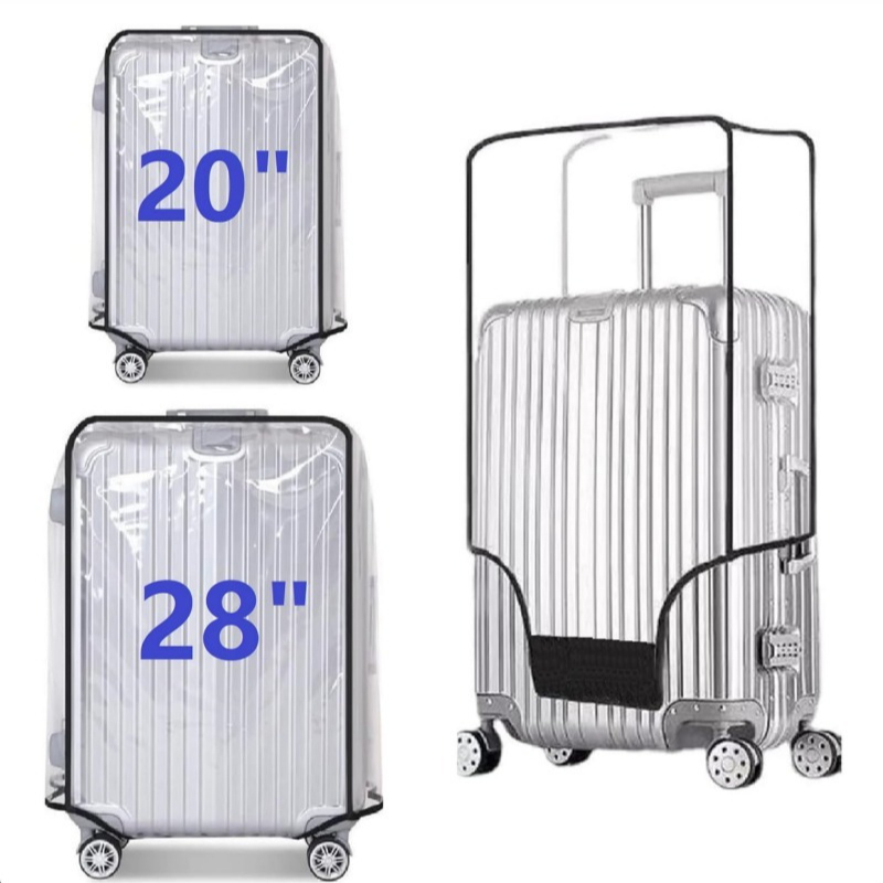 防水ホイール付きスーツケース用ダストカバー 透明PVCスーツ - Luggage Protective Cover Transparent のレビューと価格