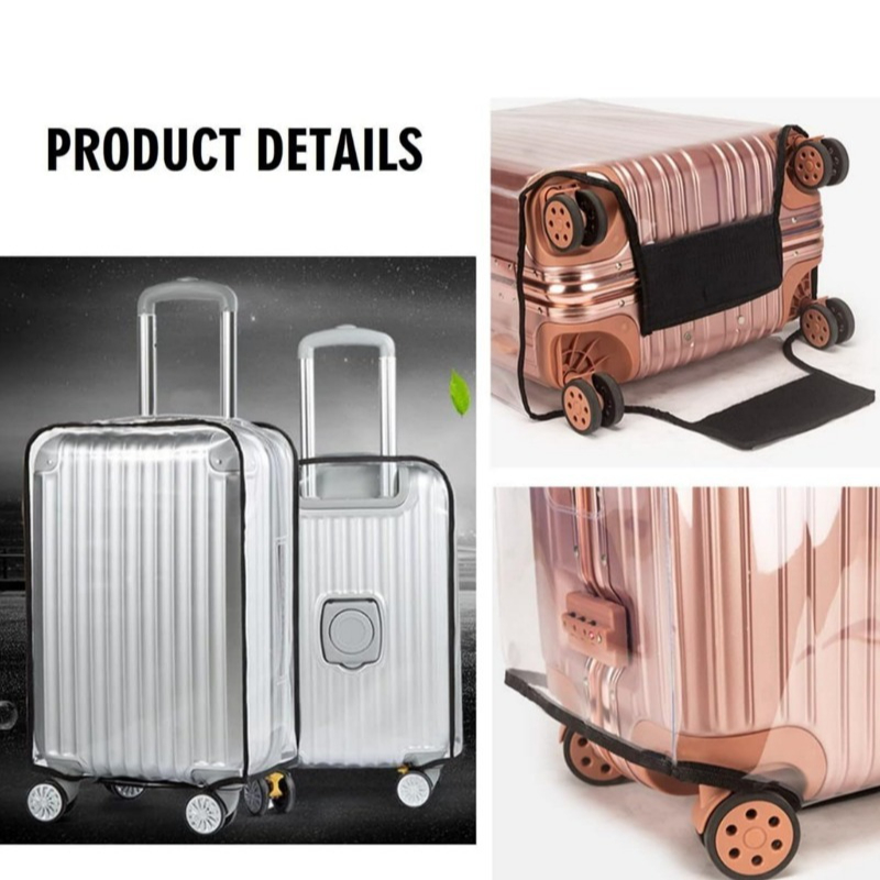 防水ホイール付きスーツケース用ダストカバー 透明PVCスーツ - Luggage Protective Cover Transparent のレビューと価格