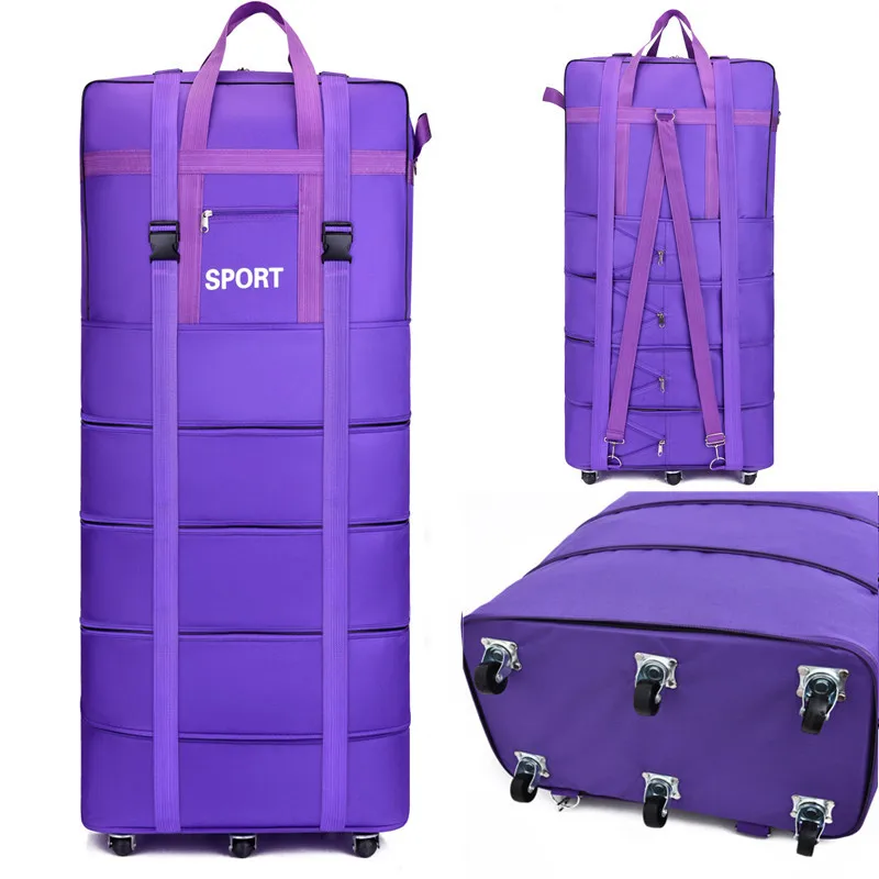 プラスエアラインチェックバッグ オックスフォード 大容量 旅 - Foldable Rolling Luggage Bag のレビューと価格