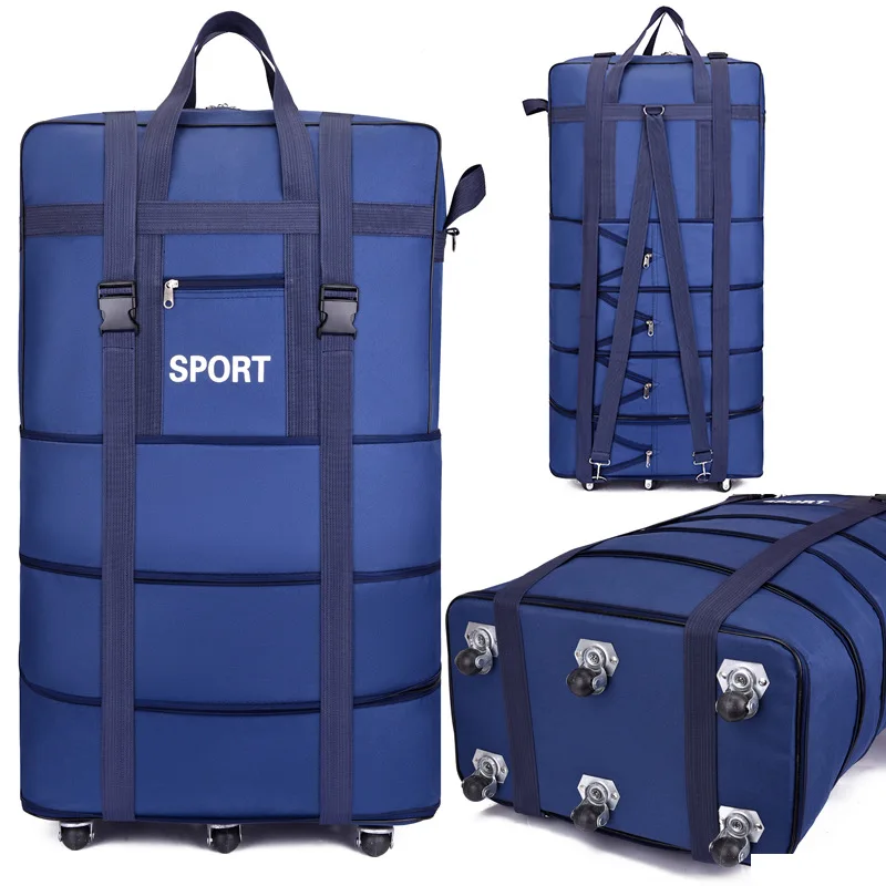 プラスエアラインチェックバッグ オックスフォード 大容量 旅 - Foldable Rolling Luggage Bag のレビューと価格