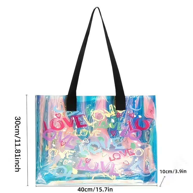 ファッショナブルなレーザープリントのハンドバッグ。PVCゼリ - Handbags のレビューと価格