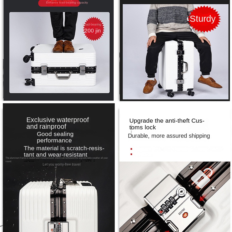 男女兼用アルミフレームスーツケース 20インチ機内持ち込みス - Aluminum Frame Carry On Luggage のレビューと価格