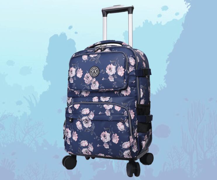 女性用トラベルトロリー、スーツケース、女性用ハイバックパック - Foldable Rolling Luggage Bag のレビューと価格