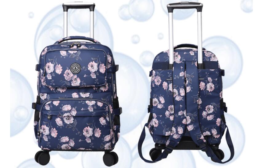 女性用トラベルトロリー、スーツケース、女性用ハイバックパック - Foldable Rolling Luggage Bag のレビューと価格