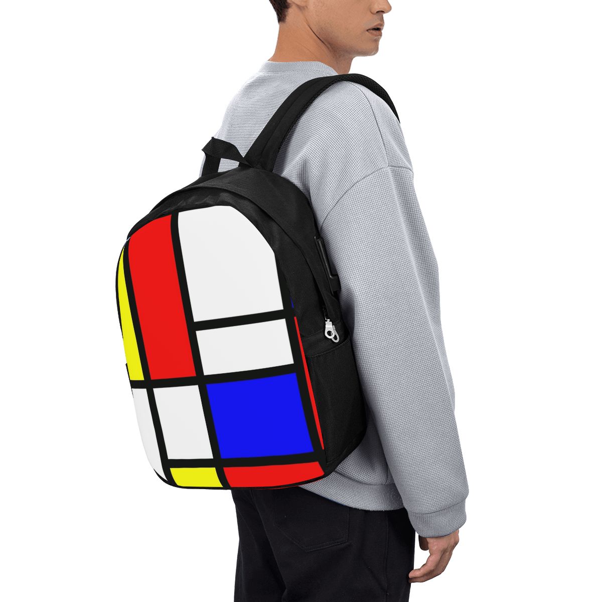 ピエト・モンドリアン構成バックパック旅行ノートブックバッグコ - Travel Bags のレビューと価格