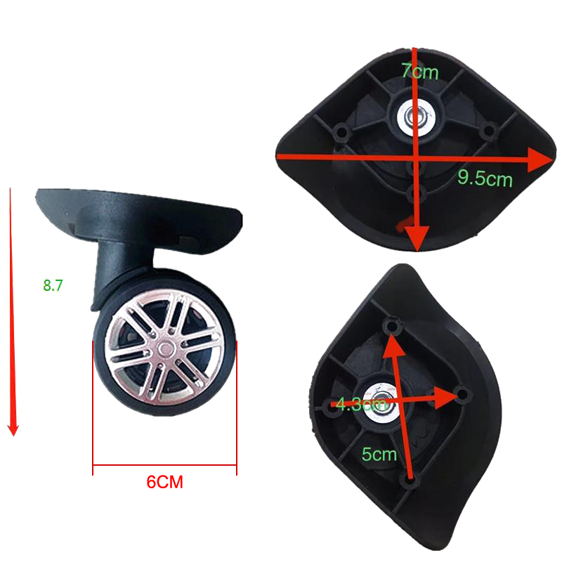4個の静かなユニバーサルホイールの交換用ラゲッジアクセサリー - Silent Replacement Luggage Wheels のレビューと価格