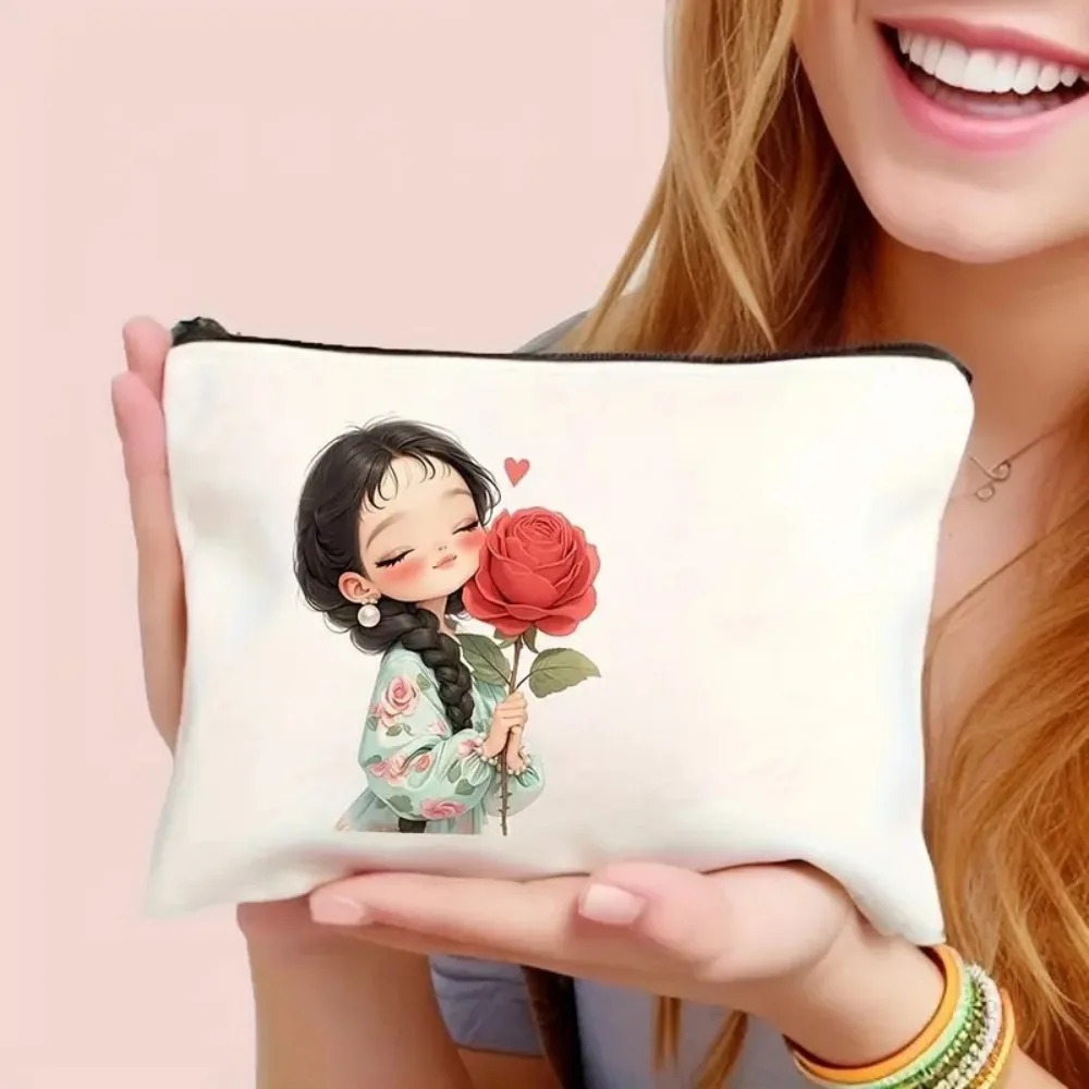 ヴィンテージシックな化粧バッグ ジッパー開閉 大容量 女の子 - Cosmetic Bags のレビューと価格