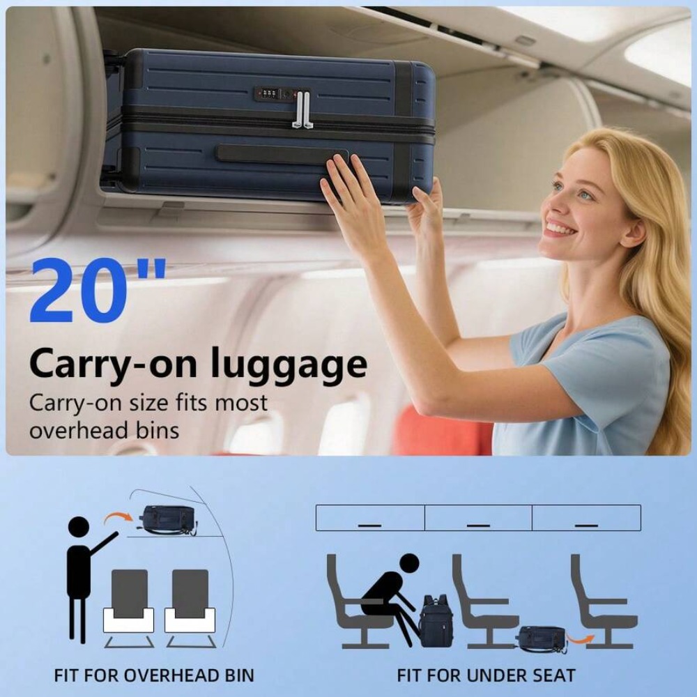 3ピース 20インチ キャリーオンラゲージセット ハードシェ - Expandable Hard Shell Luggage Set のレビューと価格
