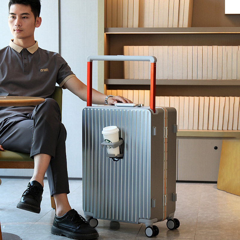 新型ワイドハンドル付きキャリーケース、カップホルダー付き旅行 - Aluminum Frame Carry On Luggage のレビューと価格