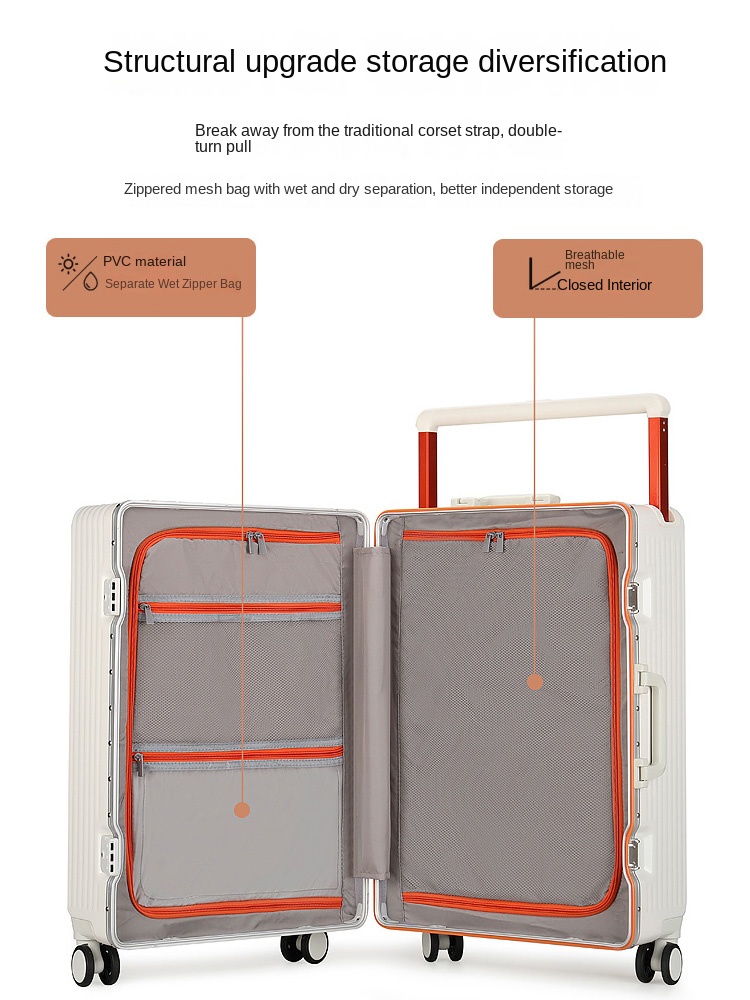 新型ワイドハンドル付きキャリーケース、カップホルダー付き旅行 - Aluminum Frame Carry On Luggage のレビューと価格