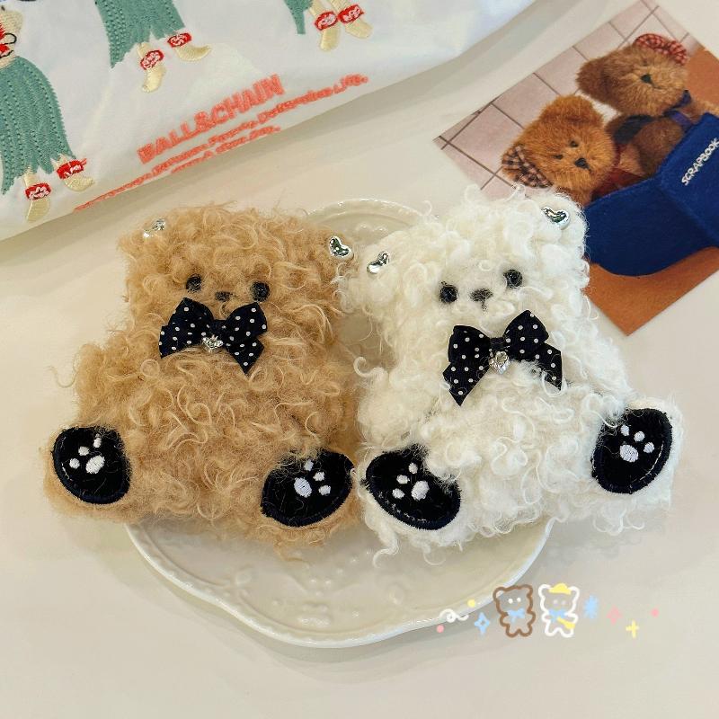 かわいい巻き毛のぬいぐるみクマのキーホルダー、漫画風の柔らか - Backpacks のレビューと価格