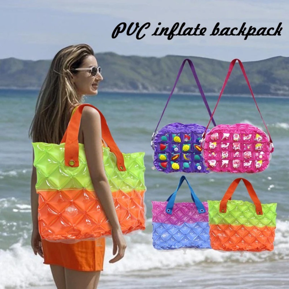 海辺の休暇用PVCスタンプ入りインフレータブルクロスボディバ - Handbags のレビューと価格