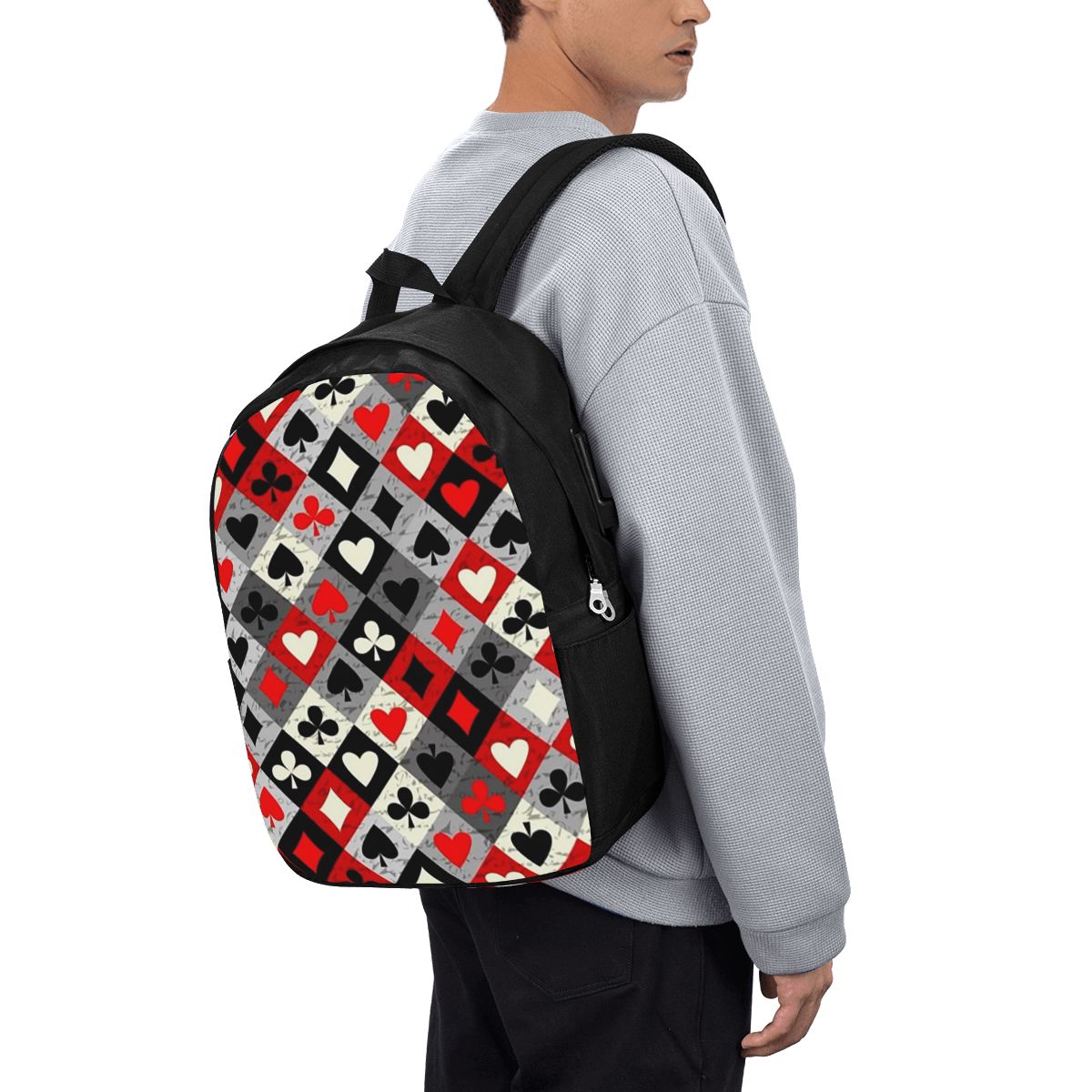 トランプポーカープリントバックパック旅行ノートブックバッグコ - Travel Bags のレビューと価格
