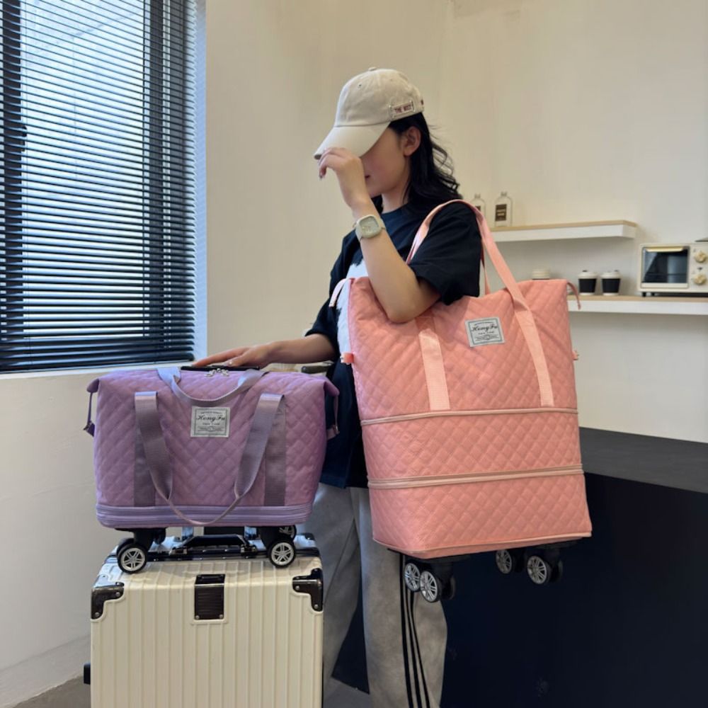 新しいオックスフォード布ダッフルパック大容量折りたたみ荷物シ - Foldable Rolling Luggage Bag のレビューと価格