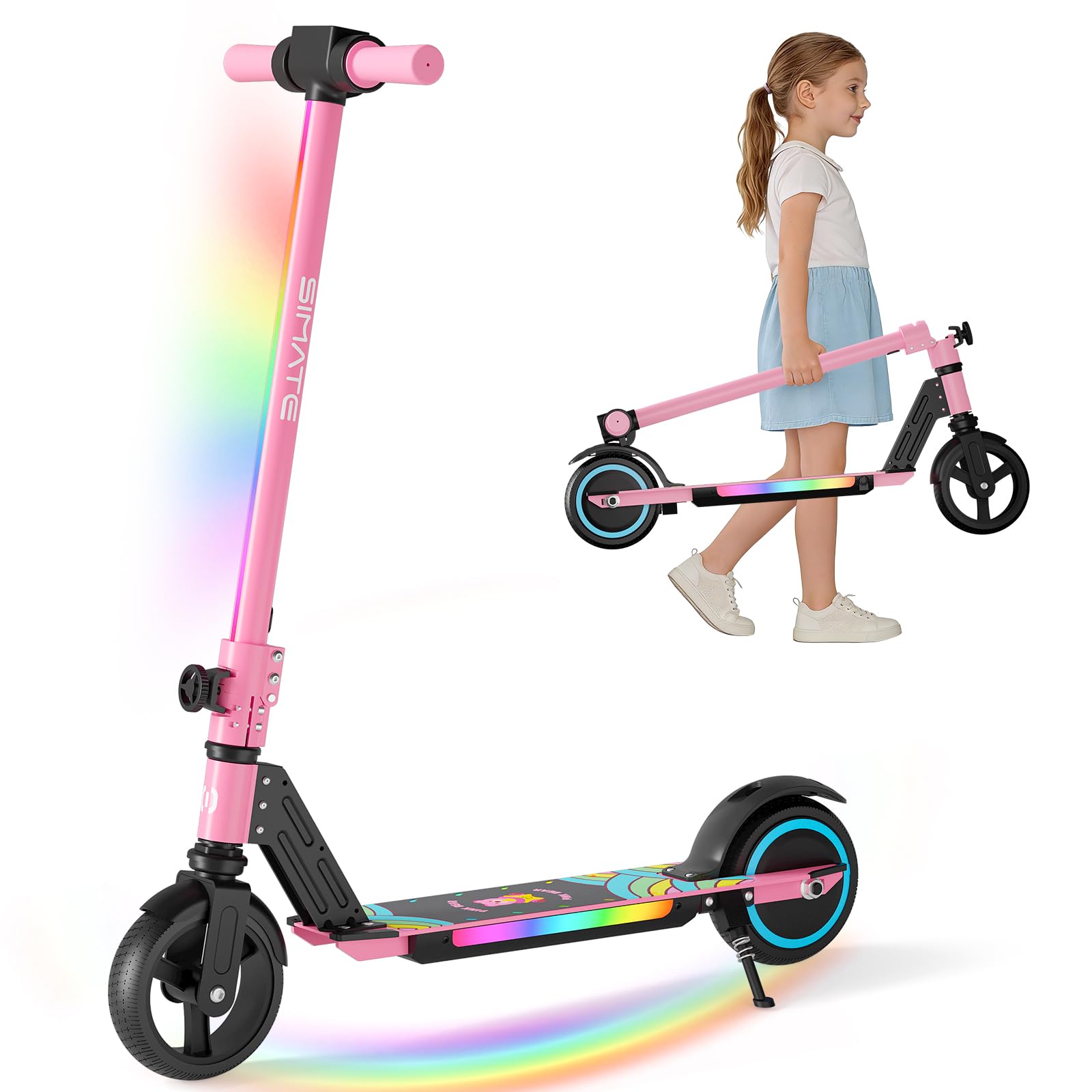 SIMATE 子供用電動スクーター（6歳～14歳）、LEDデ - Kids Ride On Suitcase Scooter のレビューと価格