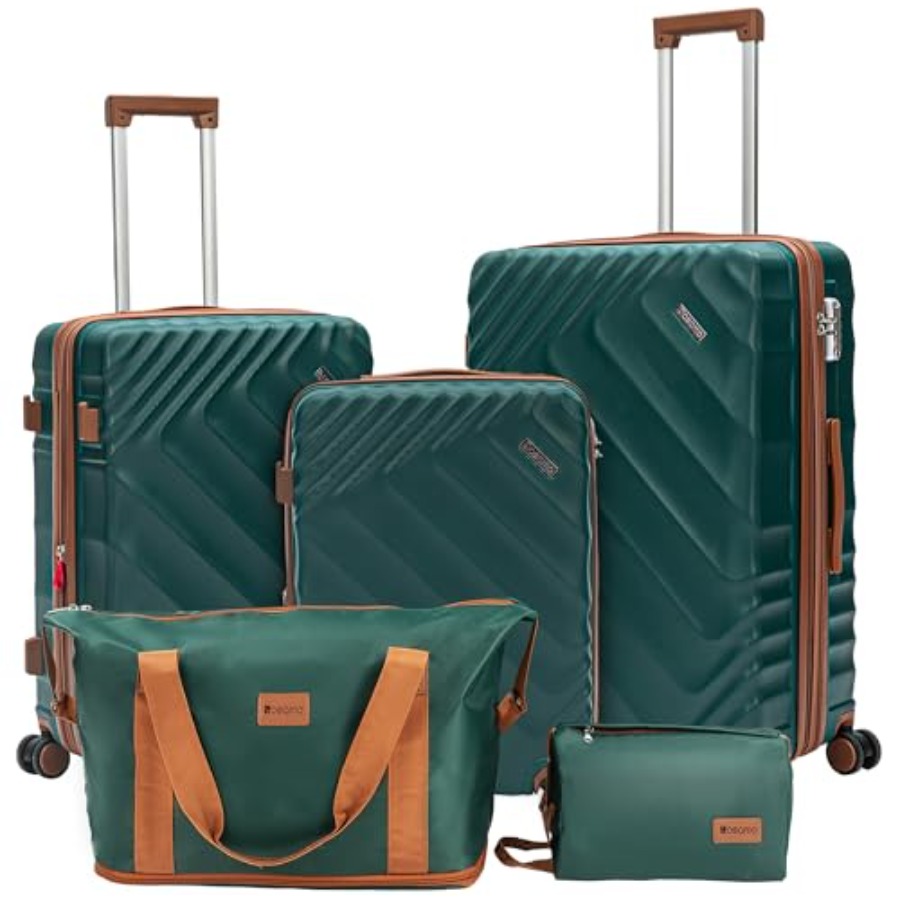 5ピースハードシェル拡張可能ラゲージセット、機内持ち込み可能 - Expandable Hard Shell Luggage Set のレビューと価格