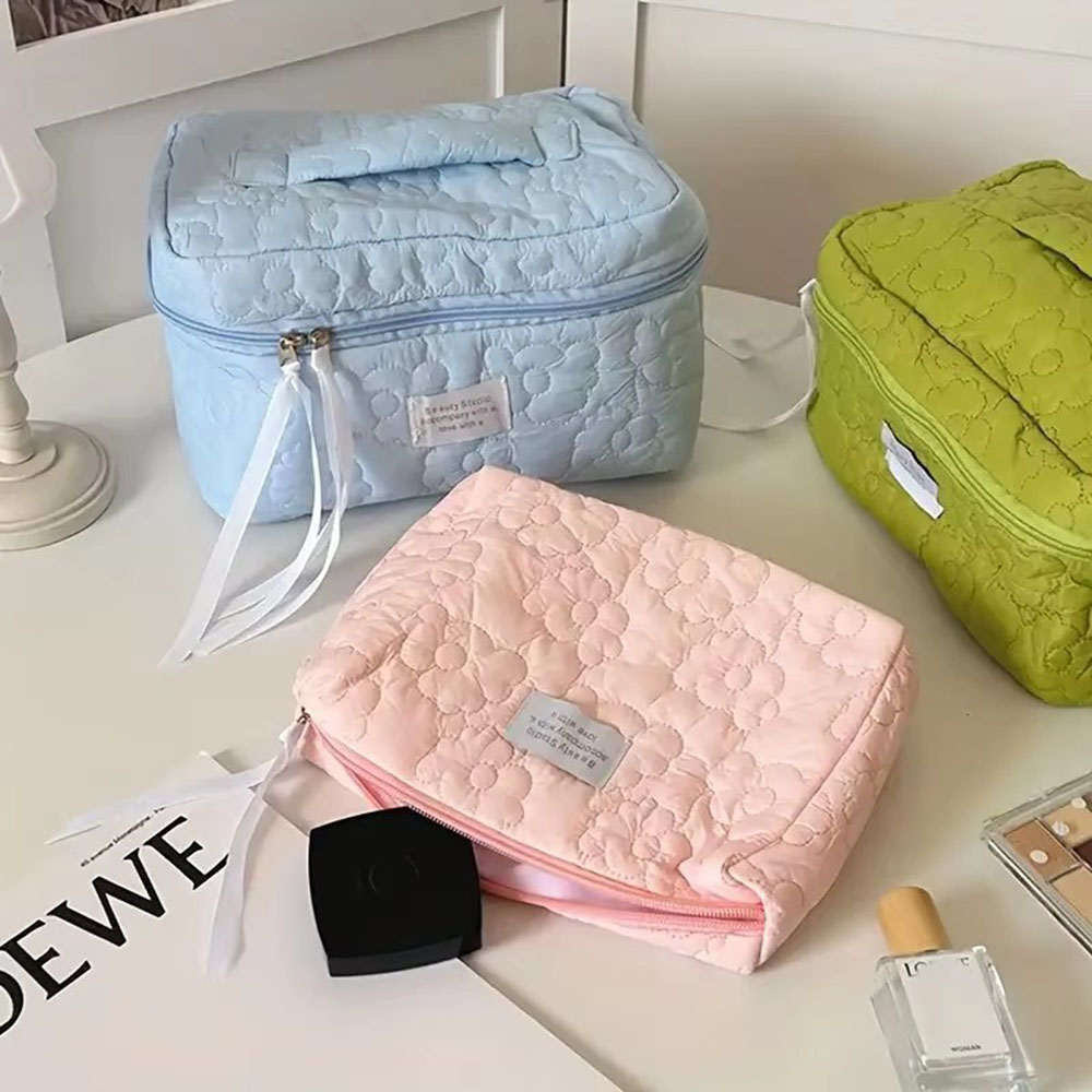 新しい花柄女性化粧バッグトイレタリー化粧品オーガナイザージッ - Cosmetic Bags のレビューと価格