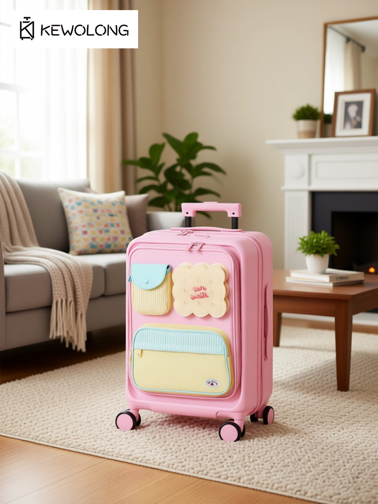 20インチのかわいいフロントオープン式スピナースーツケース、 - Spinner Wheel Rolling Suitcase 20 Inch のレビューと価格