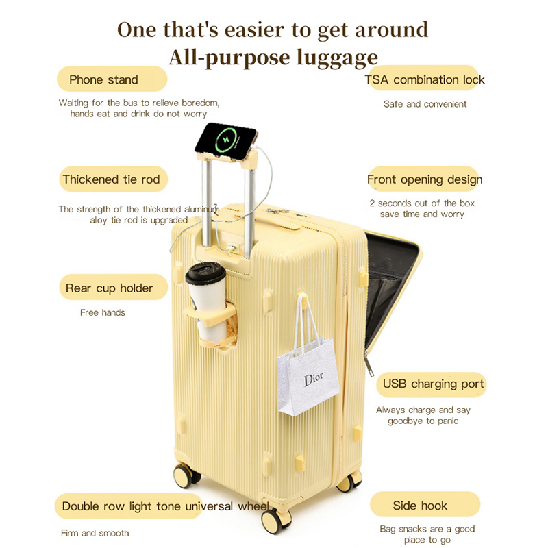 男性と女性のための大きなハンドル付きの寿司スーツケース,20 - Aluminum Frame Carry On Luggage のレビューと価格