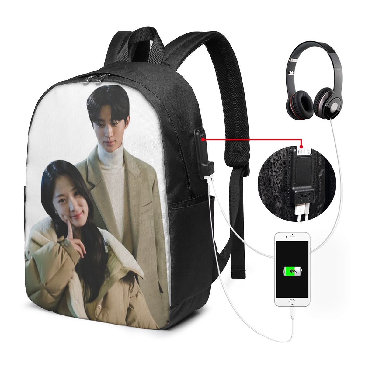 素敵なランナー Kdrama ファンアートバックパック旅行ノ - Travel Bags のレビューと価格