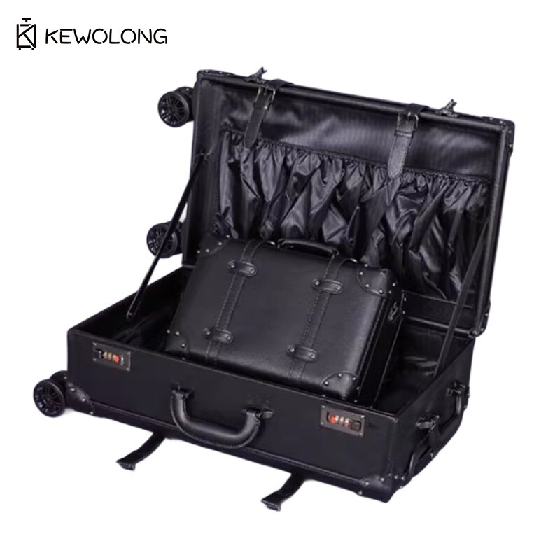 ヴィンテージ 20 24 スーツケースセット - レトロなプ - Retro Vintage Trunk Suitcase のレビューと価格
