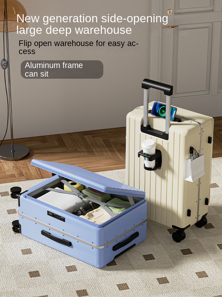 サイドオープン式スーツケース 2025年新型 アルミフレーム - Aluminum Frame Carry On Luggage のレビューと価格