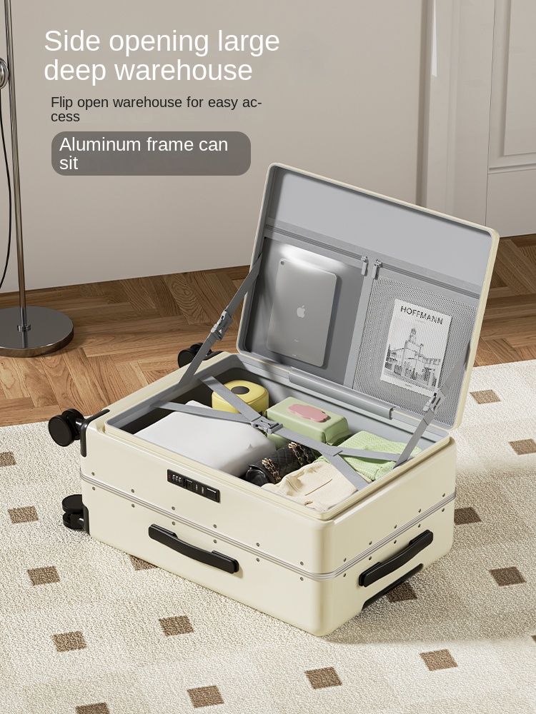 サイドオープン式スーツケース 2025年新型 アルミフレーム - Aluminum Frame Carry On Luggage のレビューと価格