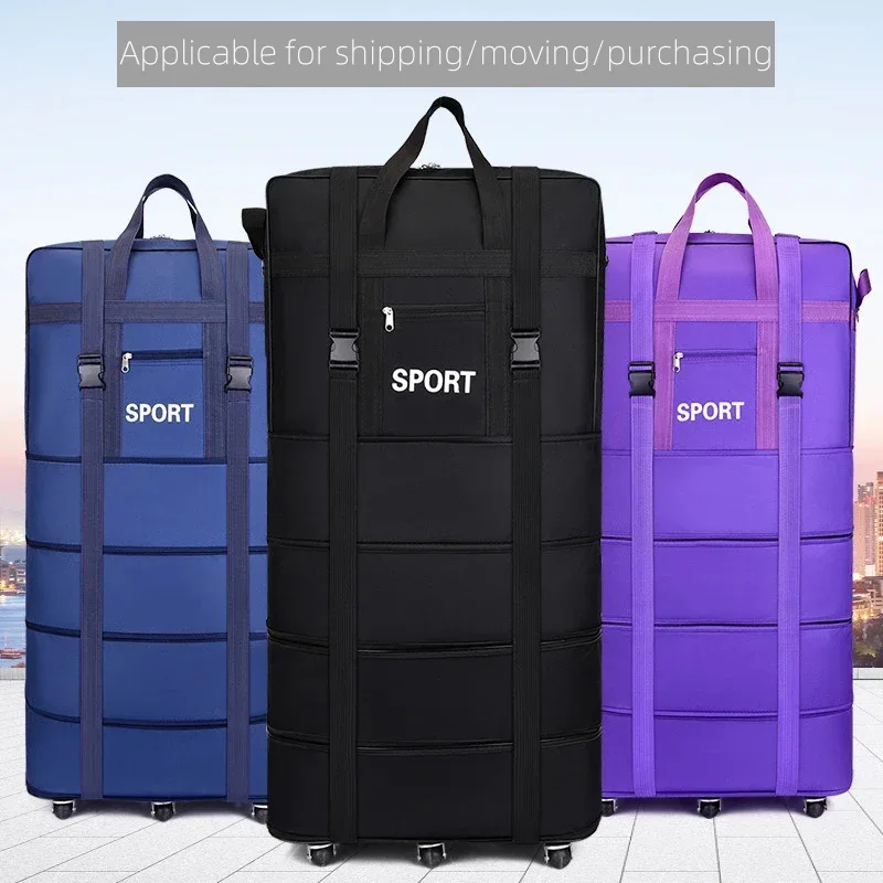 プラス航空会社チェックバッグオックスフォード大容量旅行ユニバ - Foldable Rolling Luggage Bag のレビューと価格